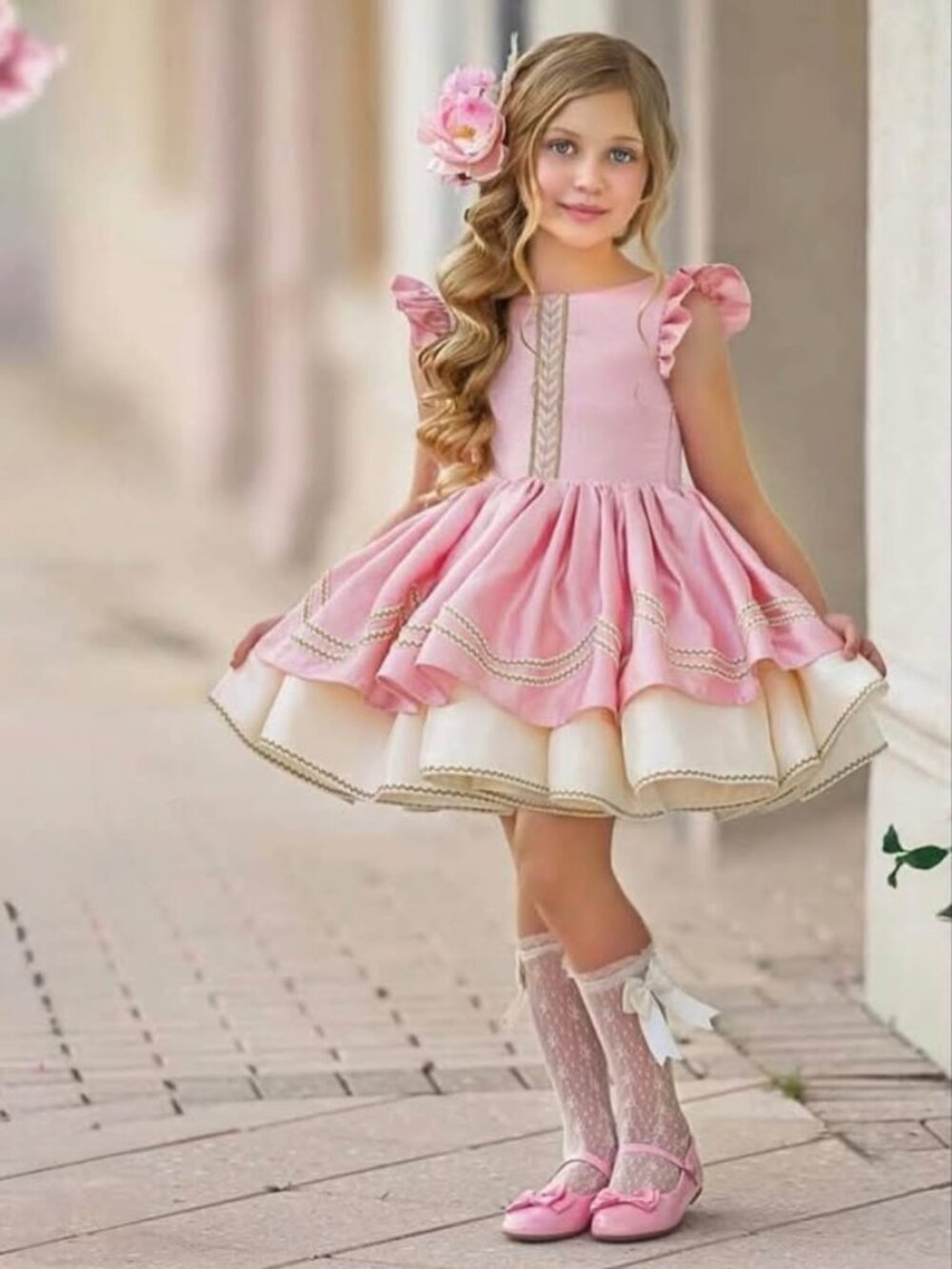 Girl's Dress Dollcake fairy Gloss Gleam in the light pink size 8